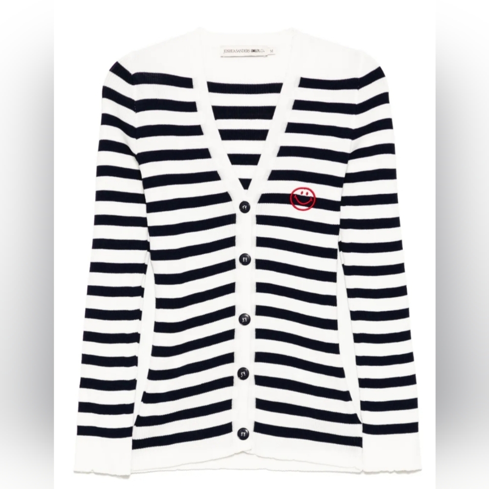 NWT Joshua Sanders Round Smiley Stripe Cardigan